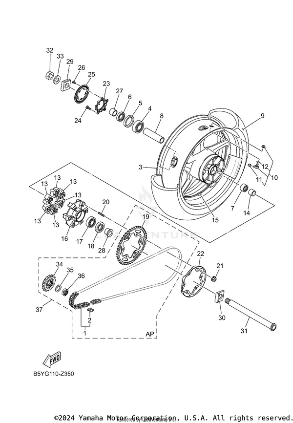 Yamaha parts diagram for 93317-43580-00 - Ref #7