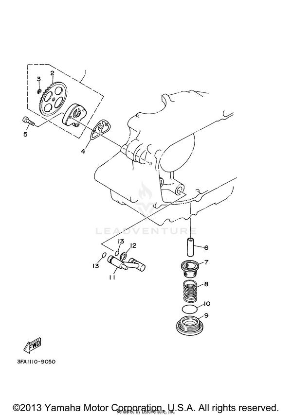 Yamaha parts diagram for 93210-347A1-00 - Ref #10