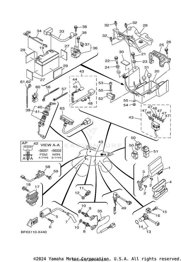 Yamaha parts diagram for 90387-06153-00 - Ref #23