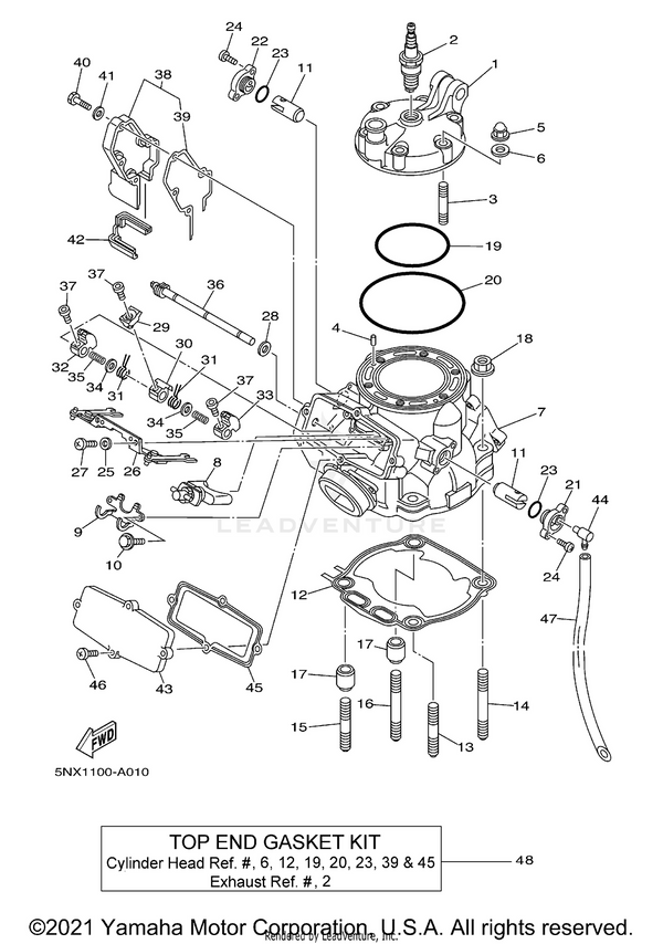 Yamaha parts diagram for 1P8-W0001-00-00 - Ref #48