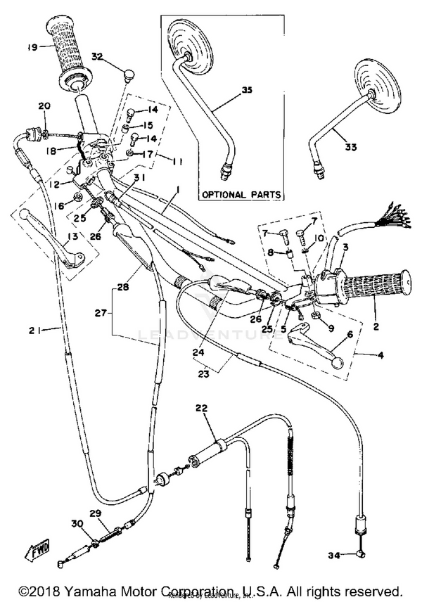 Yamaha parts diagram for 444-26335-01-00 - Ref #23