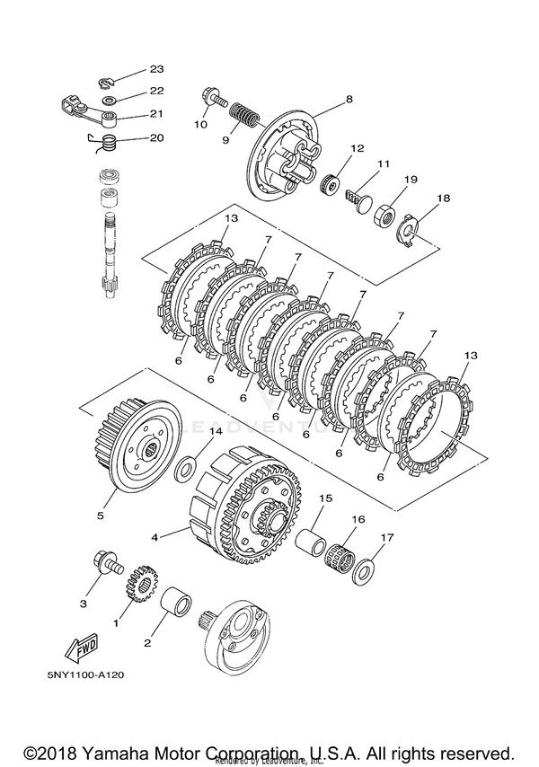 Yamaha parts diagram for 3XJ-16181-00-00 - Ref #15