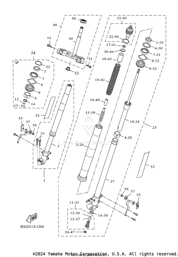 Yamaha parts diagram for 5UN-23145-L0-00 - Ref #7