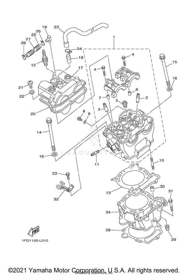 Yamaha parts diagram for 5EA-1111G-00-00 - Ref #22