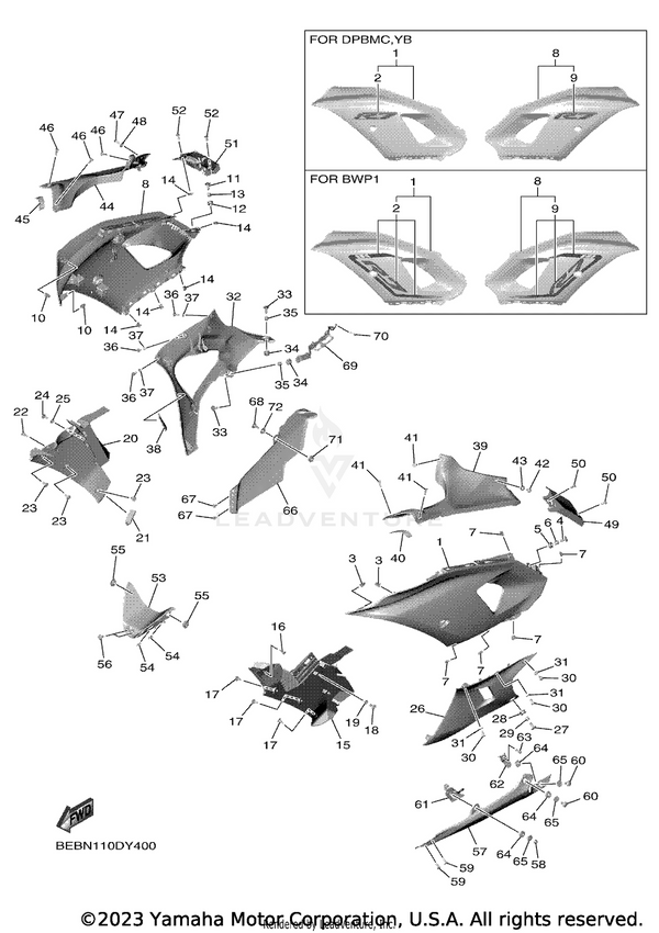 Yamaha parts diagram for BEB-W283V-00-P0 - Ref #8