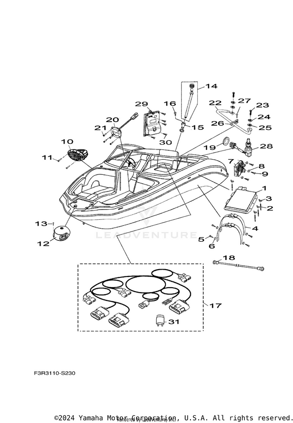 Yamaha parts diagram for F0R-STERN-LT-KT - Ref #14