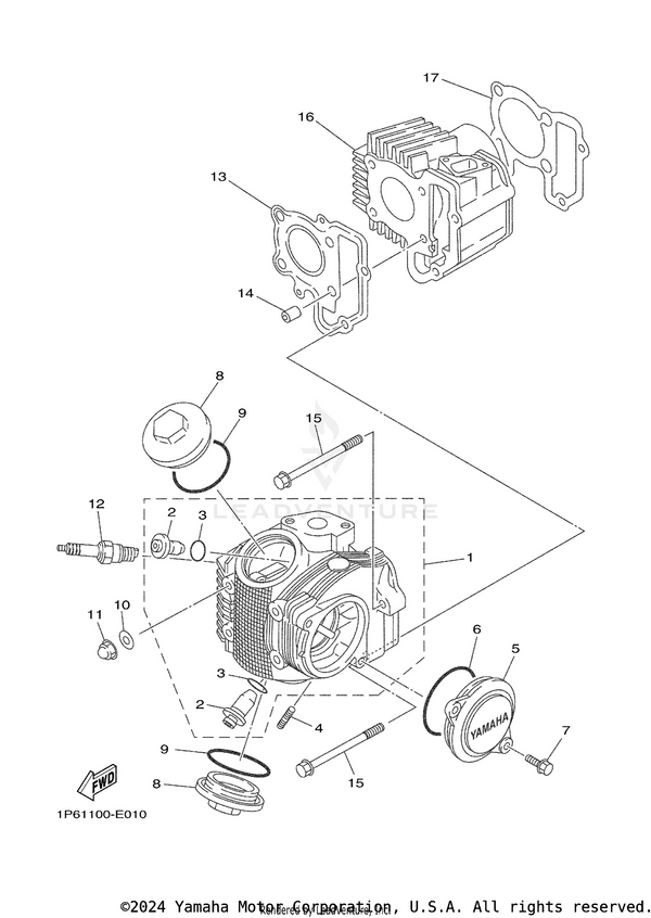 Yamaha parts diagram for 1P6-E1181-00-00 - Ref #13