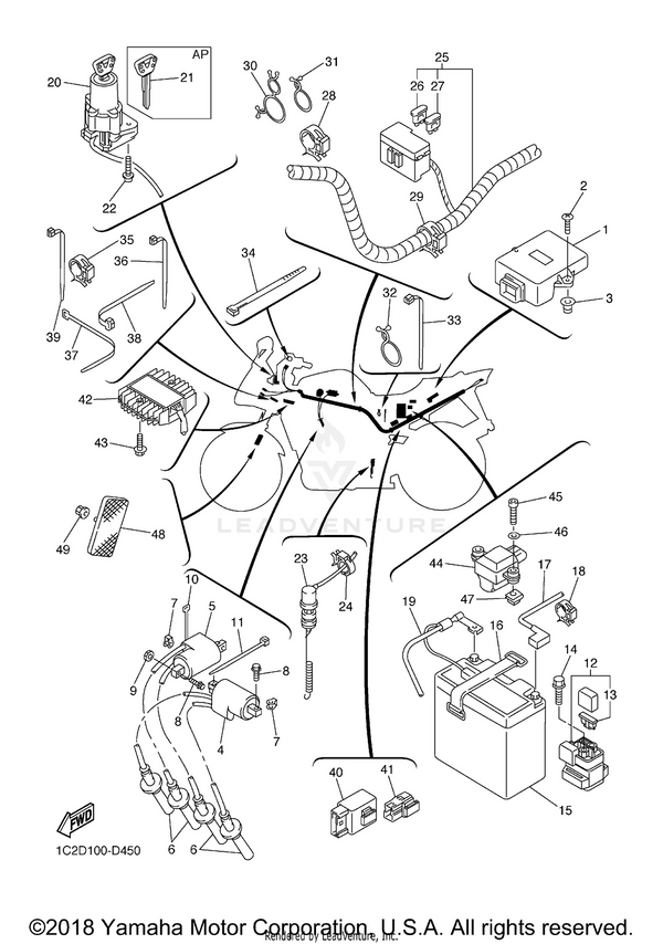 Yamaha parts diagram for 4XV-82370-01-00 - Ref #6