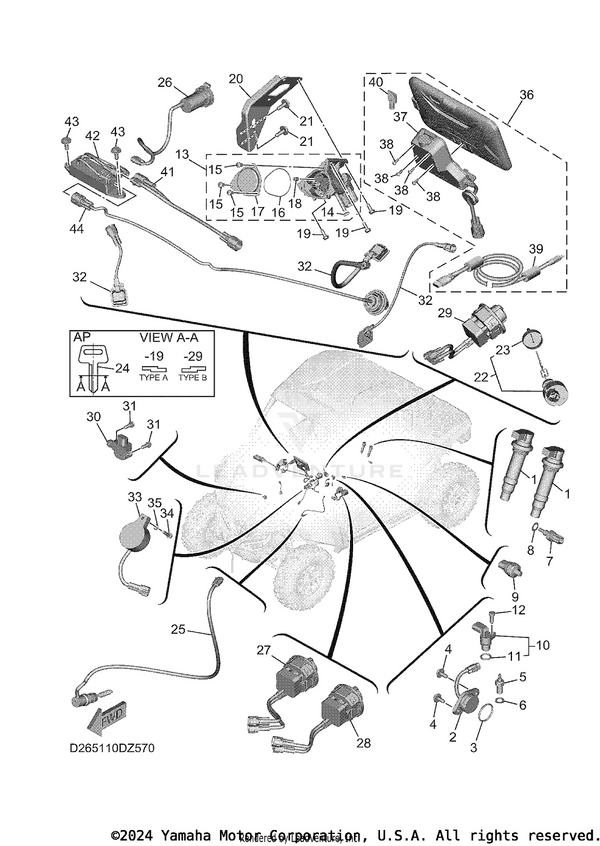 Yamaha parts diagram for B4J-F5848-01-00 - Ref #40
