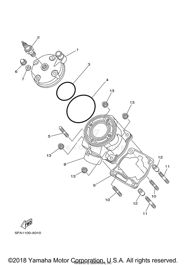 Yamaha parts diagram for 5PA-W0001-00-00 - Ref #14