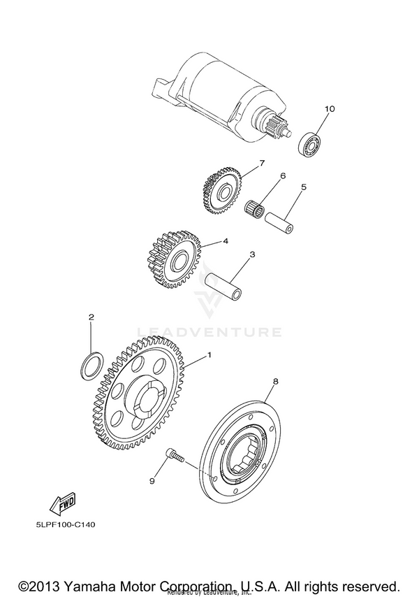 Yamaha parts diagram for 5LP-15590-10-00 - Ref #8
