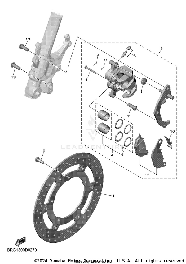 Yamaha parts diagram for 1WD-25805-00-00 - Ref #12