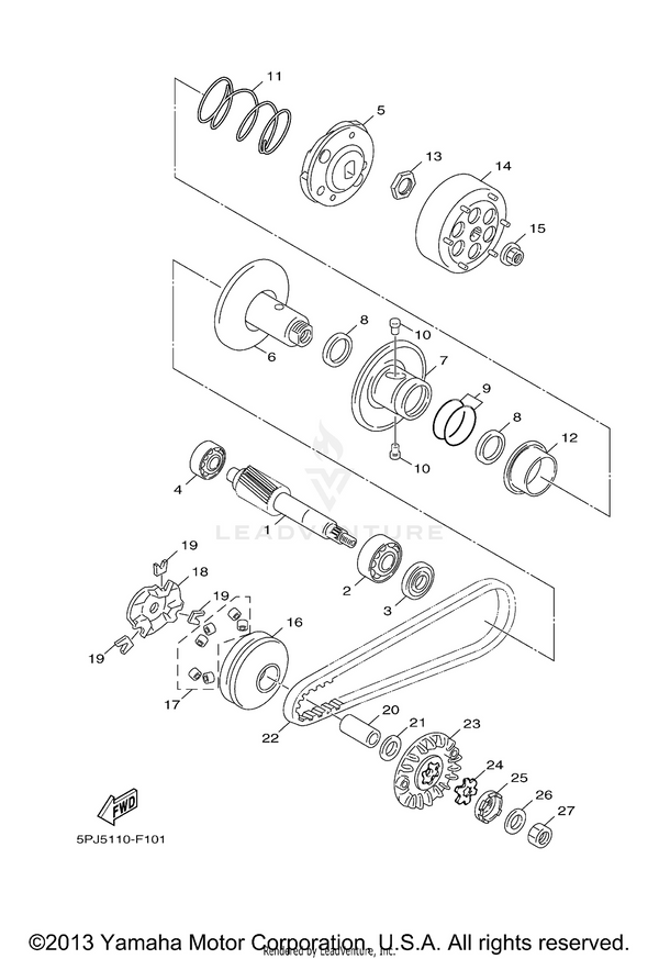 Yamaha parts diagram for 3AA-17641-00-00 - Ref #22