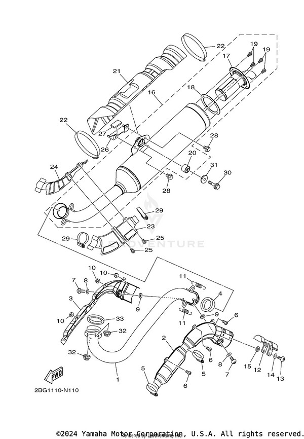 Yamaha parts diagram for 3EG-14613-00-00 - Ref #33