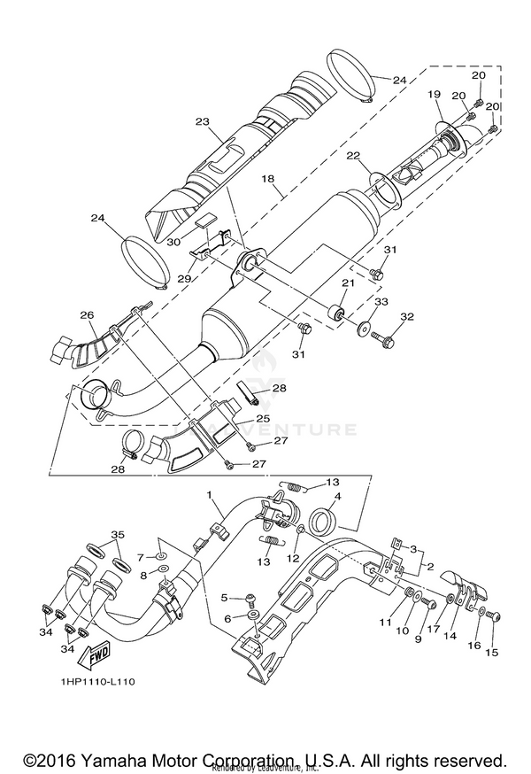 Yamaha parts diagram for 1HP-E4752-00-00 - Ref #19