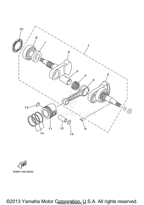 Yamaha parts diagram for 4GL-11631-01-00