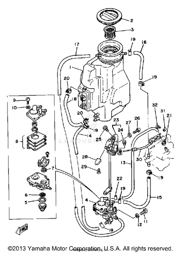 Yamaha parts diagram for 7X9-W0017-11-00