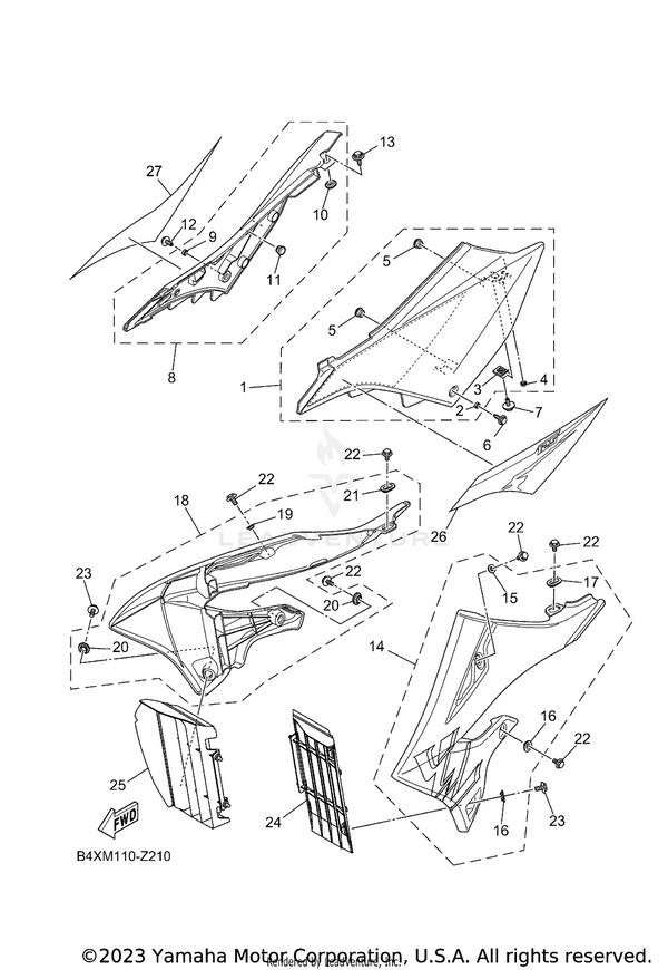 Yamaha parts diagram for BCR-217R0-M0-00 - Ref #14
