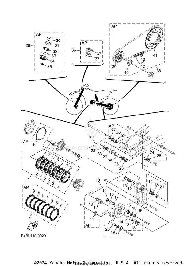 Yamaha parts diagram for 5PA-22176-00-00 - Ref #15