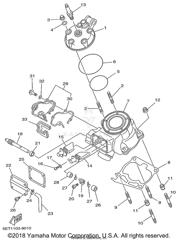 Yamaha parts diagram for 4SS-1131V-00-00 - Ref #18