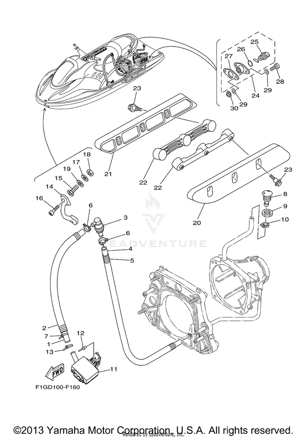 Yamaha parts diagram for EU0-62285-01-00 - Ref #27