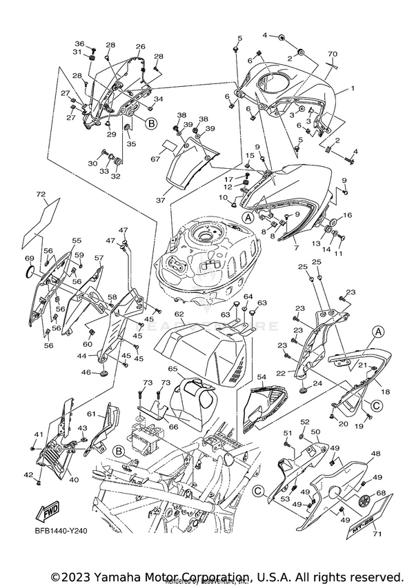 Yamaha parts diagram for B9T-F4129-00-3E - Ref #7