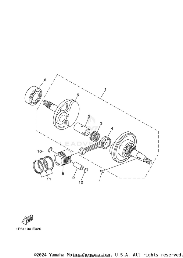 Yamaha parts diagram for 1P6-E1634-00-00 - Ref #10