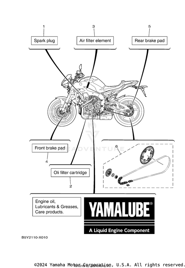 Yamaha parts diagram for B5Y-14451-00-00 - Ref #3