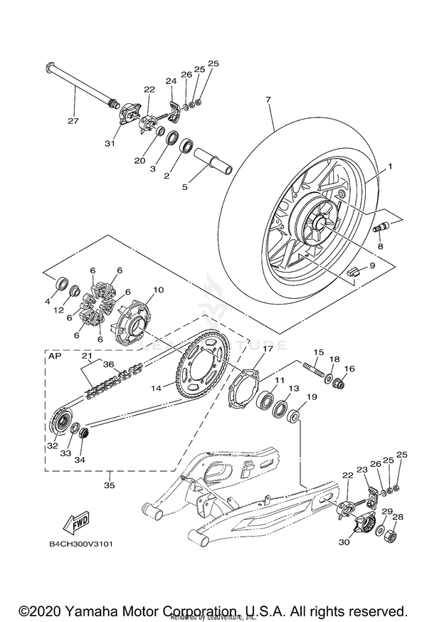 Yamaha parts diagram for 94118-17080-00 - Ref #7