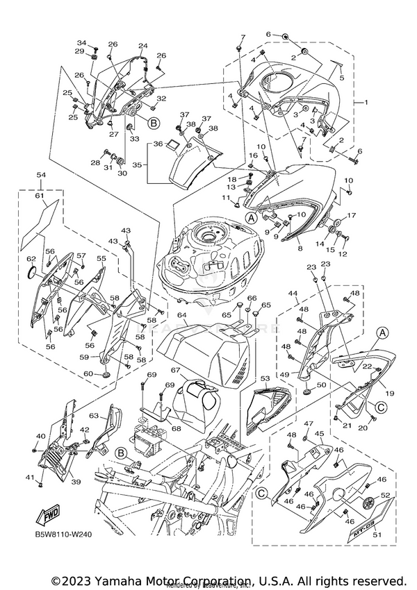 Yamaha parts diagram for B9T-XF13A-10-3E - Ref #54