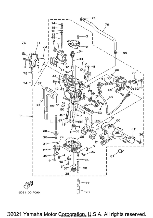 Yamaha parts diagram for 5JG-14591-09-00 - Ref #44