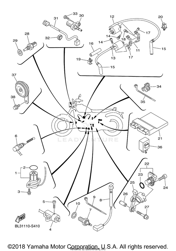 Yamaha parts diagram for BL3-82566-00-00 - Ref #4