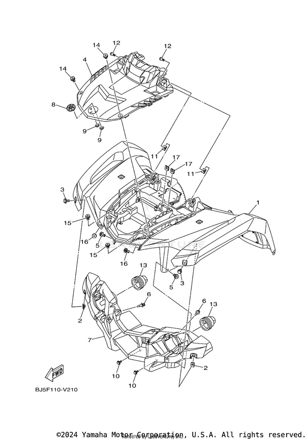 Yamaha parts diagram for 5UH-F8349-00-00 - Ref #13