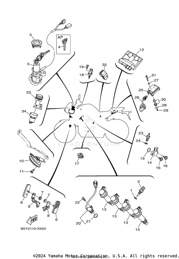 Yamaha parts diagram for B3L-85896-01-00 - Ref #20