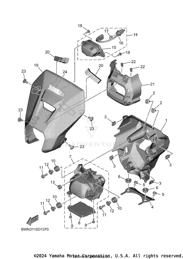 Yamaha parts diagram for 90464-04004-00 - Ref #22