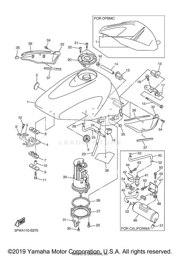Yamaha parts diagram for 5JJ-24186-00-00 - Ref #6