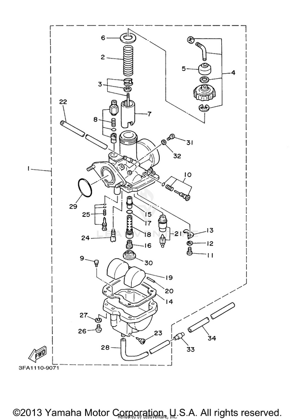Yamaha parts diagram for 12R-14191-00-00 - Ref #23