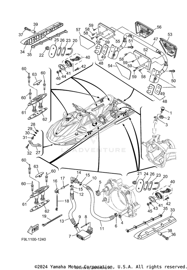 Yamaha parts diagram for F1X-U826D-01-00 - Ref #63