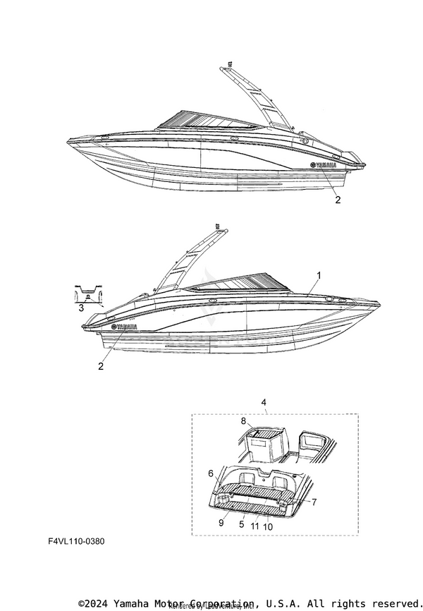 Yamaha parts diagram for F4X-U4114-00-00 - Ref #3