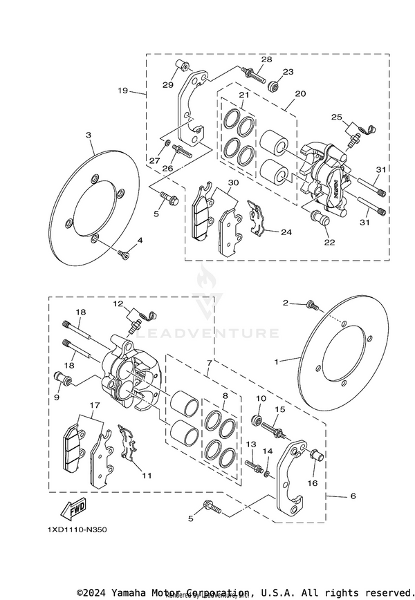 Yamaha parts diagram for 1XD-25805-10-00 - Ref #30