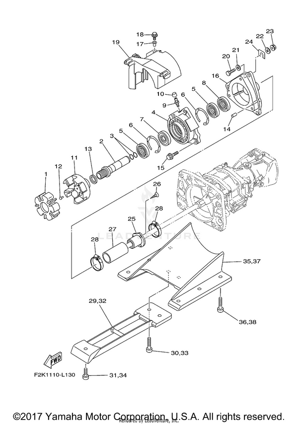 Yamaha parts diagram for F0U-U2698-00-00 - Ref #12
