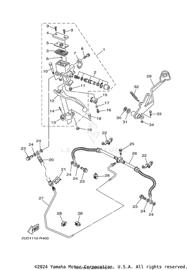 Yamaha parts diagram for 95380-06600-00 - Ref #34