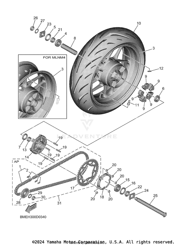 Yamaha parts diagram for 93106-35042-00 - Ref #7