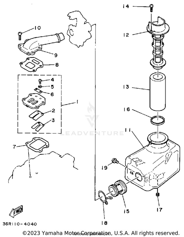 Yamaha parts diagram for 3L5-13616-00-00 - Ref #3