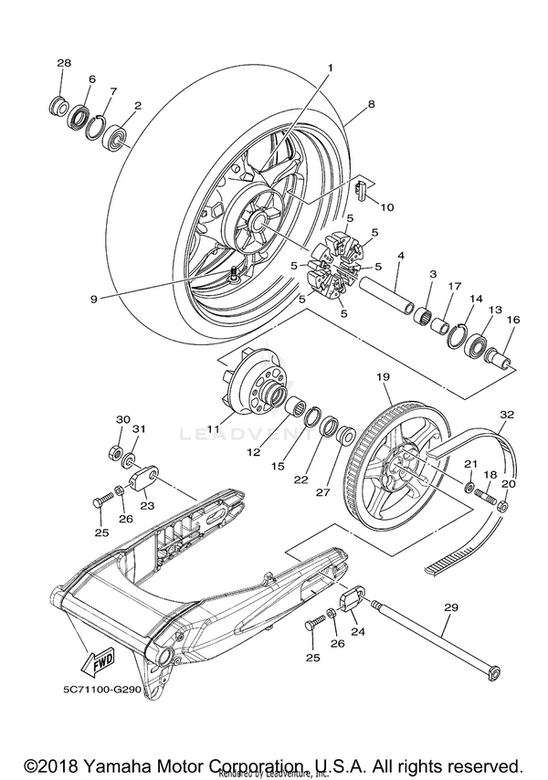 Yamaha parts diagram for 1D7-25364-00-00 - Ref #5