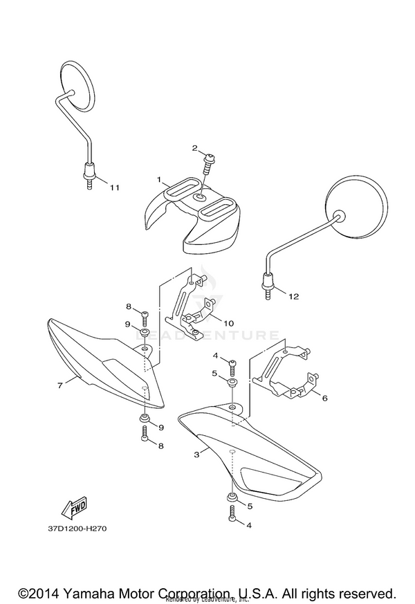 Yamaha parts diagram for 4VP-F6280-10-00 - Ref #12