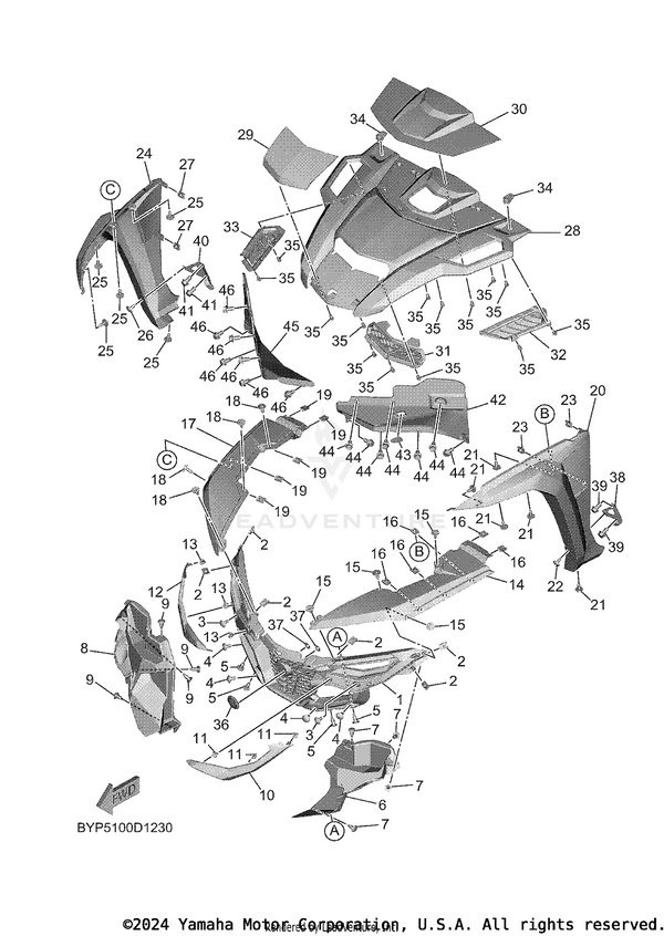 Yamaha parts diagram for B4J-F197A-01-00 - Ref #28