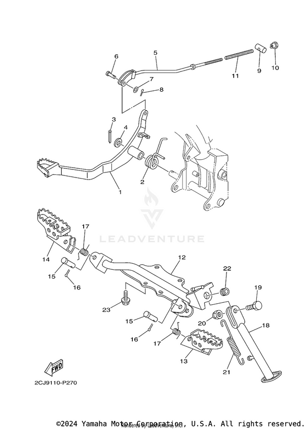 Yamaha parts diagram for 1P6-F7461-01-00 - Ref #14