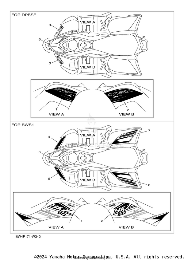 Yamaha parts diagram for BW4-F159A-20-00 - Ref #2