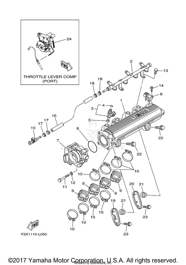 Yamaha parts diagram for 90450-57006-00 - Ref #10